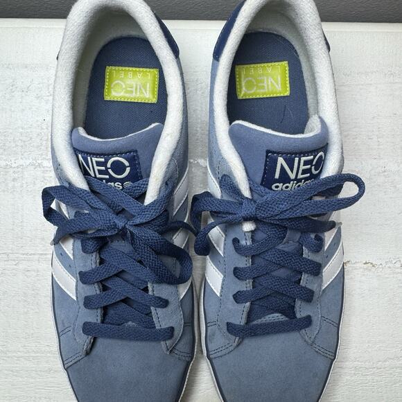Adidas Neo Cloudfoam Mens Casual Sneakers Size 9.5 Blue Low Top Canvas - Picture 5 of 11